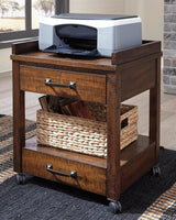 Baldridge Rustic Brown Printer Stand by ASHLEY FURNITURE at Eve Furniture