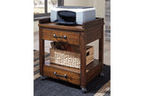 Baldridge Rustic Brown Printer Stand by ASHLEY FURNITURE at Eve Furniture
