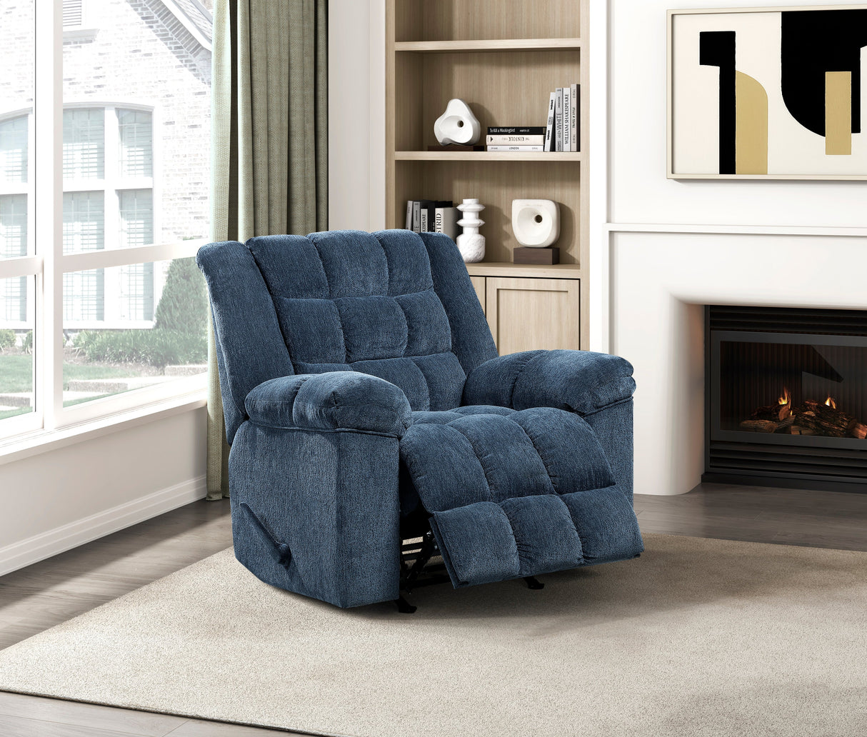 Baldwin Blue Rocker Reclining Chair