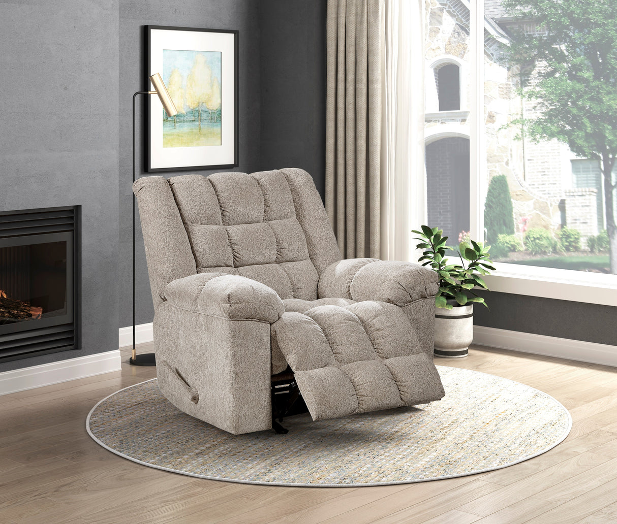 Baldwin Light Brown Rocker Reclining Chair
