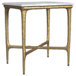 Baldwin White and Gold Rectangular Marble Top Side Table by Coaster at Eve Furniture