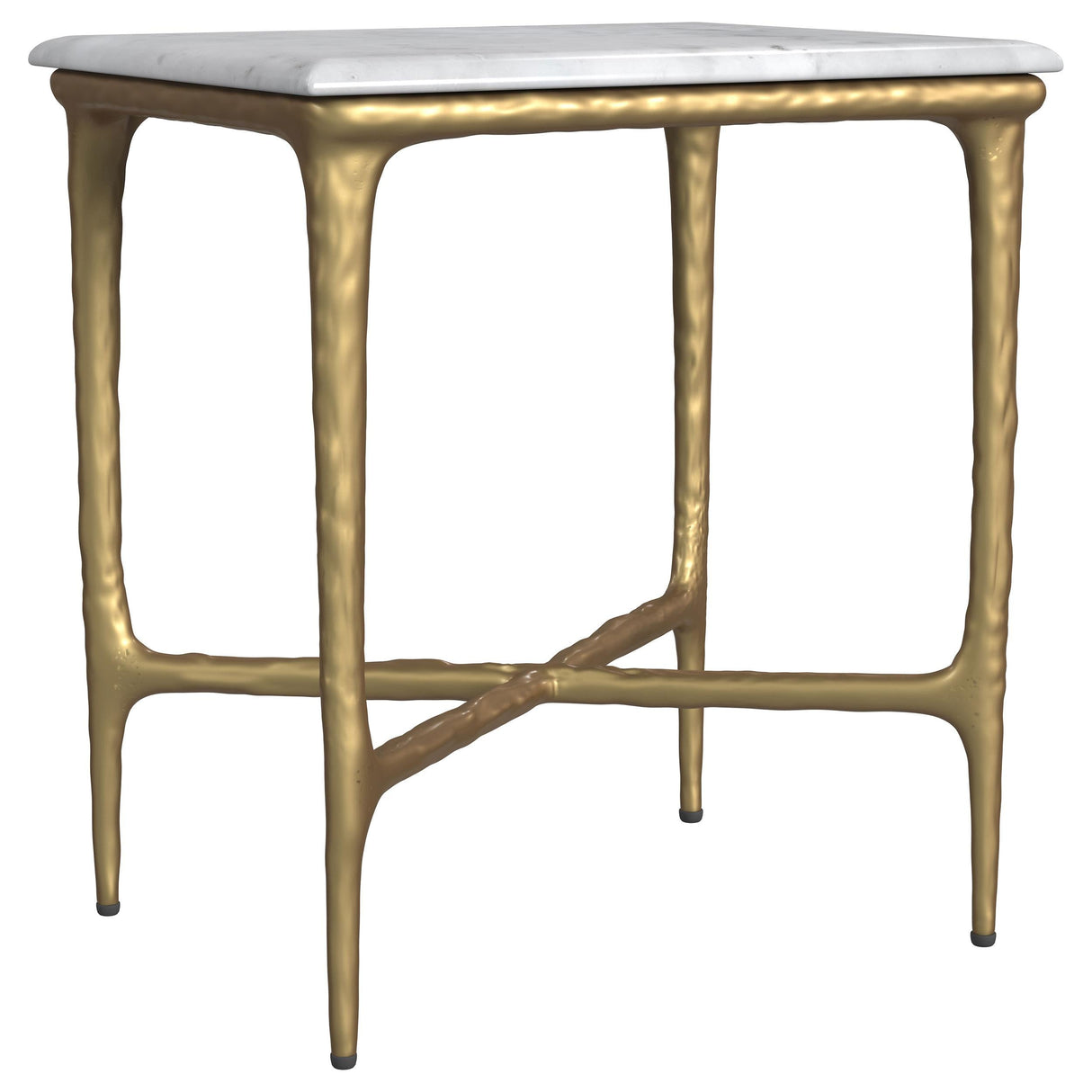 Baldwin White and Gold Rectangular Marble Top Side Table by Coaster at Eve Furniture