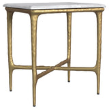 Baldwin White and Gold Rectangular Marble Top Side Table by Coaster at Eve Furniture