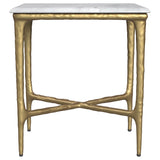 Baldwin White and Gold Rectangular Marble Top Side Table by Coaster at Eve Furniture