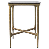 Baldwin White and Gold Rectangular Marble Top Side Table by Coaster at Eve Furniture