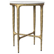 Baldwin White and Gold Round Marble Top Side Table by Coaster at Eve Furniture