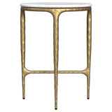 Baldwin White and Gold Round Marble Top Side Table by Coaster at Eve Furniture