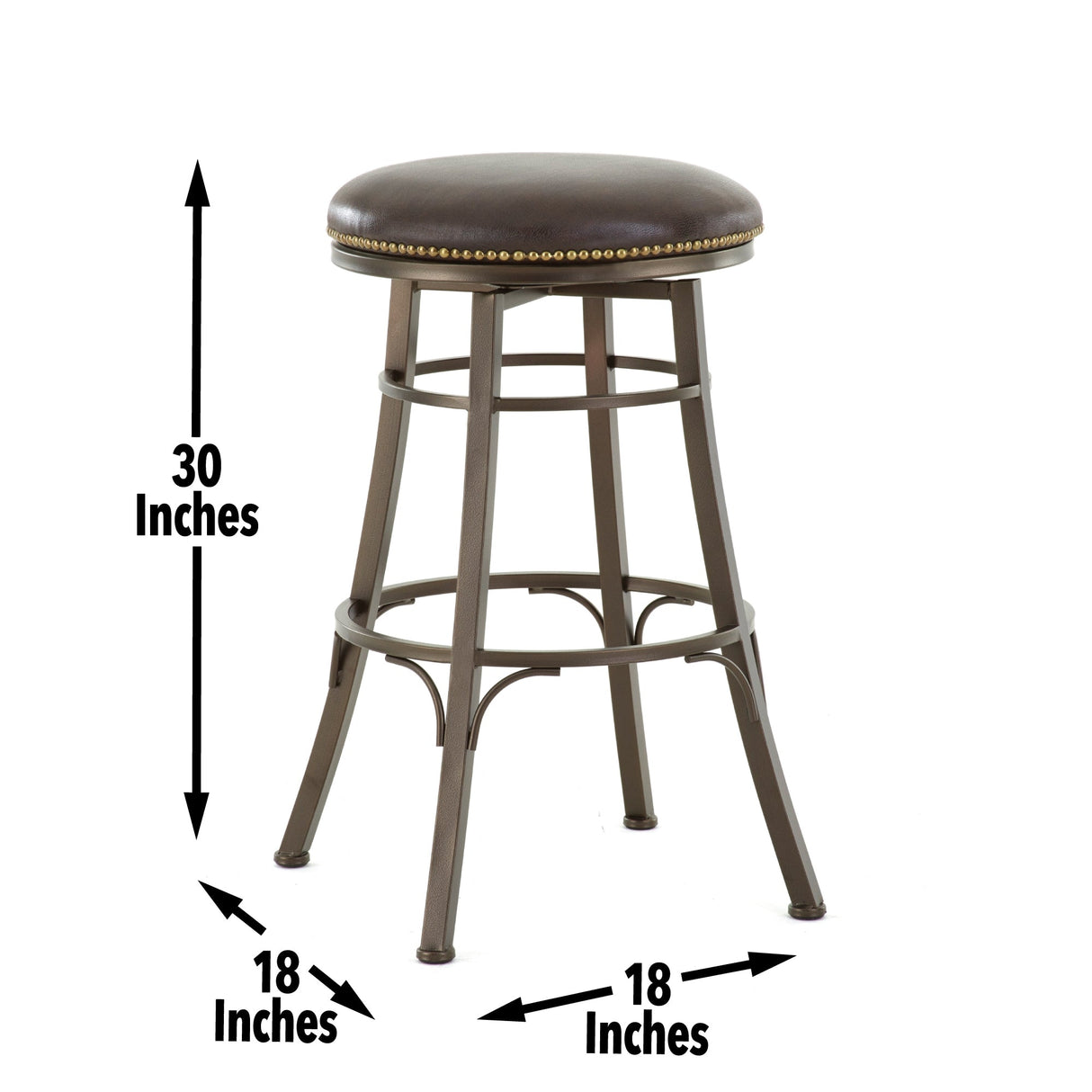 Bali 30″ Backless Bar Stool, Swivel