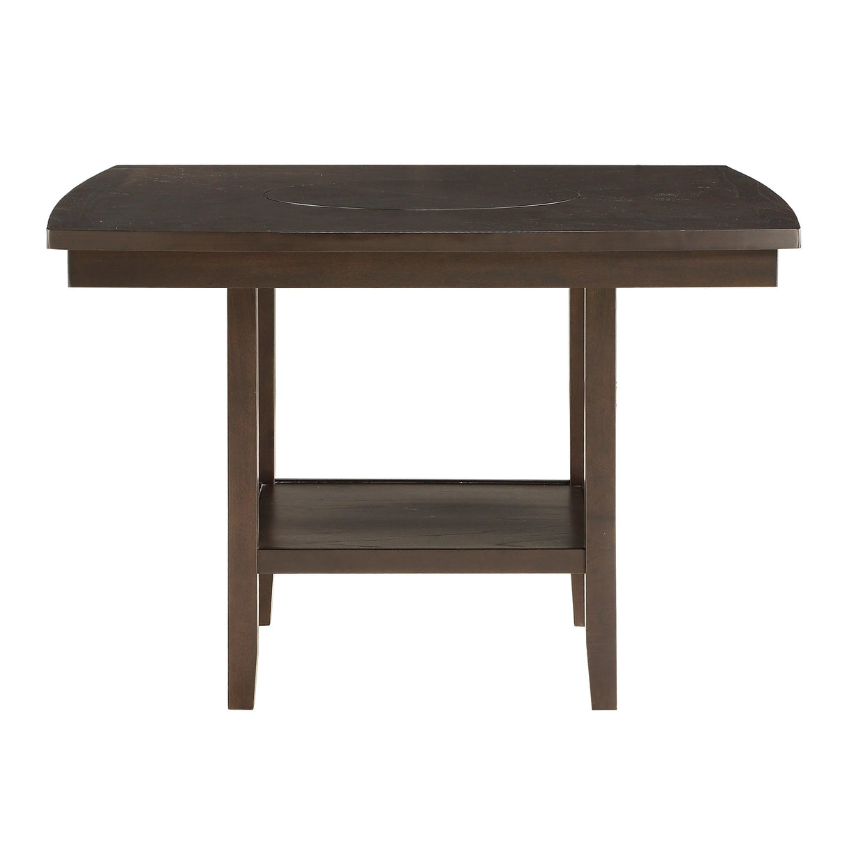 Balin Dark Brown Counter Height Table with Lazy Susan by Homelegance at Eve Furniture