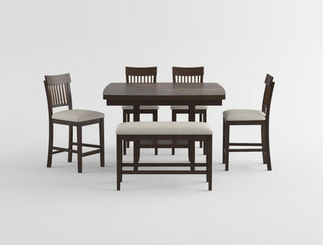 Balin Dark Brown Counter Height Table with Lazy Susan by Homelegance at Eve Furniture