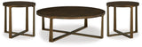 Balintmore Brown/Gold Finish Coffee Table and 2 End Tables