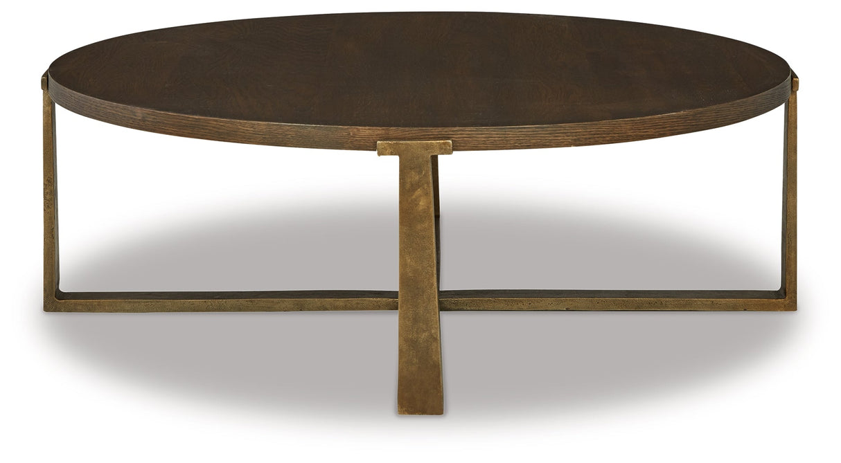 Balintmore Brown/Gold Finish Coffee Table and 2 End Tables