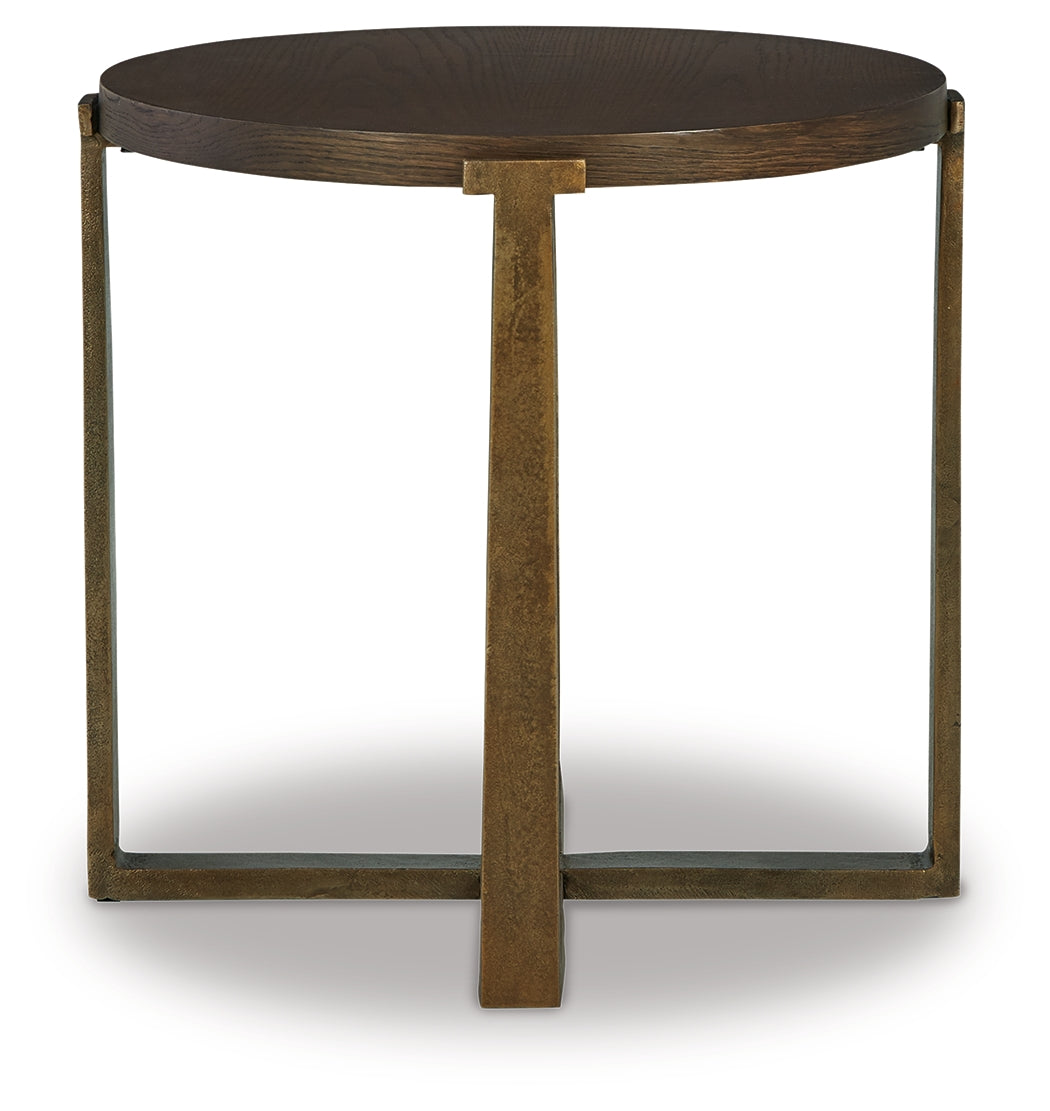 Balintmore Brown/Gold Finish Coffee Table and 2 End Tables