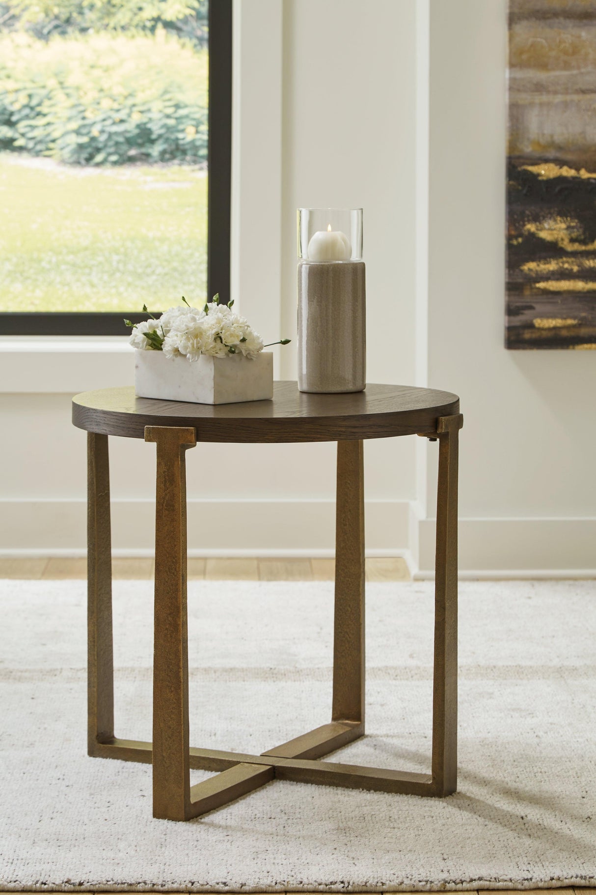 Balintmore Brown/Gold Finish Coffee Table and 2 End Tables by Ashley at Eve Furniture
