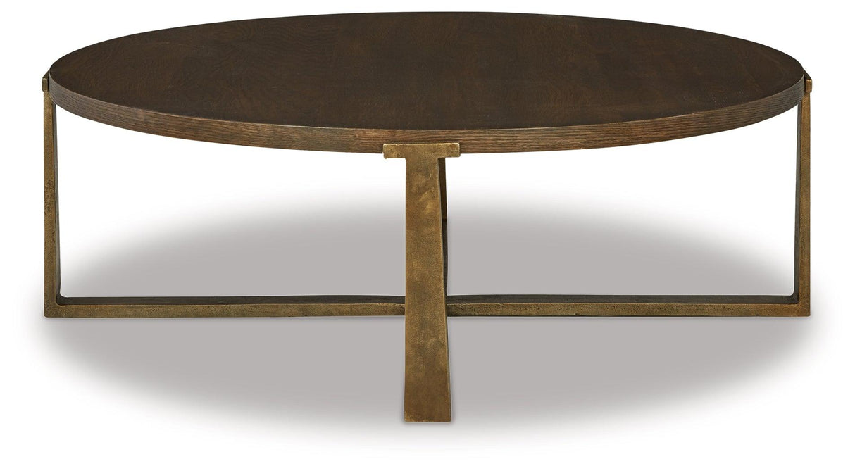 Balintmore Brown/Gold Finish Coffee Table and 2 End Tables by Ashley at Eve Furniture