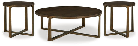 Balintmore Brown/Gold Finish Coffee Table and 2 End Tables by Ashley at Eve Furniture