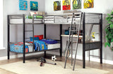 Ballarat Silver L-shaped Triple Twin Bunk Bed by Furniture of America at Eve Furniture
