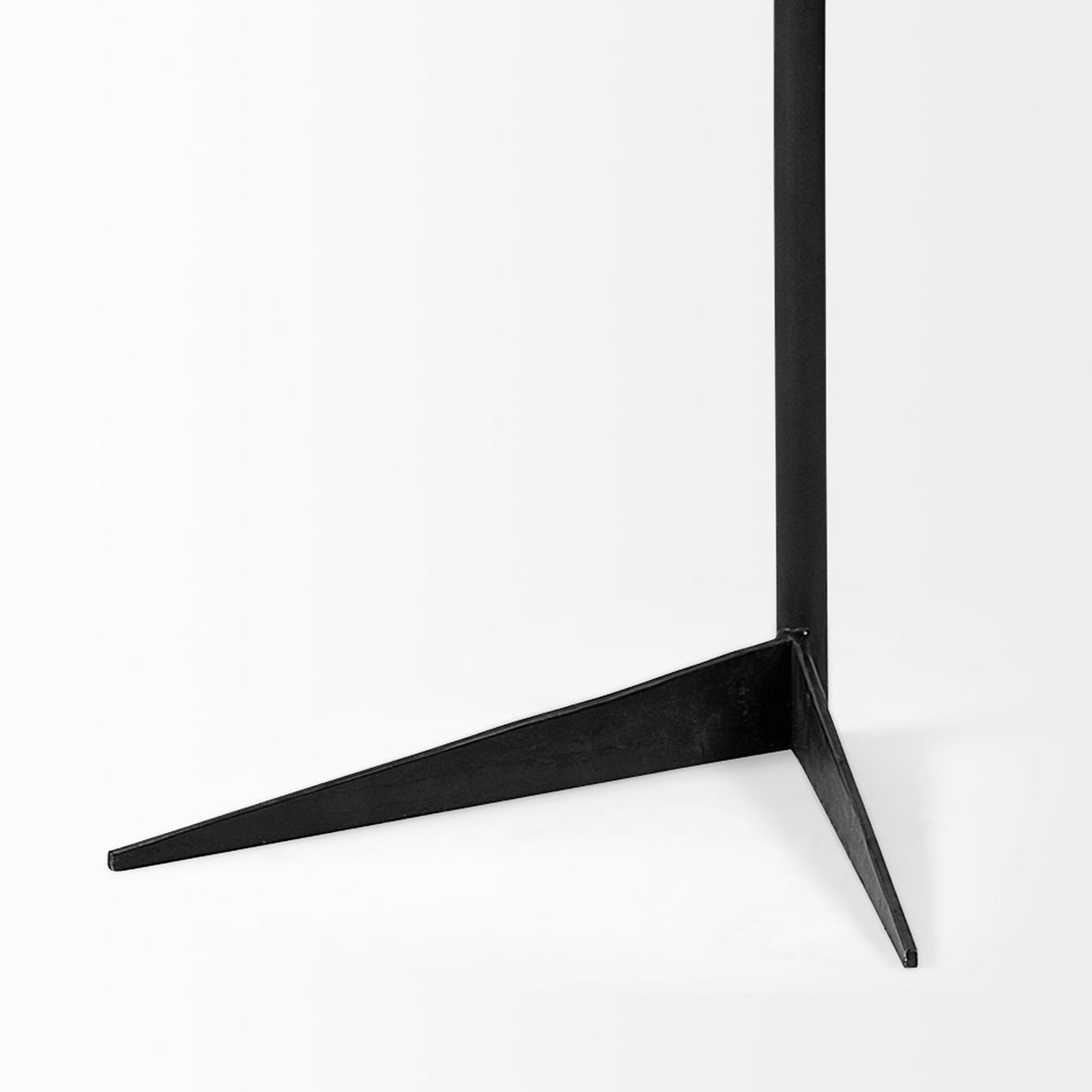 Ballatine II 15L x 15W x 27L White Marble Round Top White w/ Black Metal Base Accent Table by Mercana at Eve Furniture