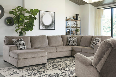 Ballinasloe Platinum 3-Piece Left Arm Facing (LAF) Chaise Sectional by Ashley at Eve Furniture