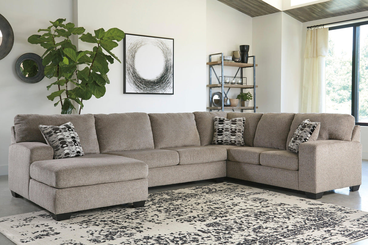 Ballinasloe Platinum 3-Piece Left Arm Facing (LAF) Chaise Sectional by Ashley at Eve Furniture