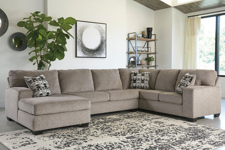 Ballinasloe Platinum 3-Piece Left Arm Facing (LAF) Chaise Sectional by Ashley at Eve Furniture