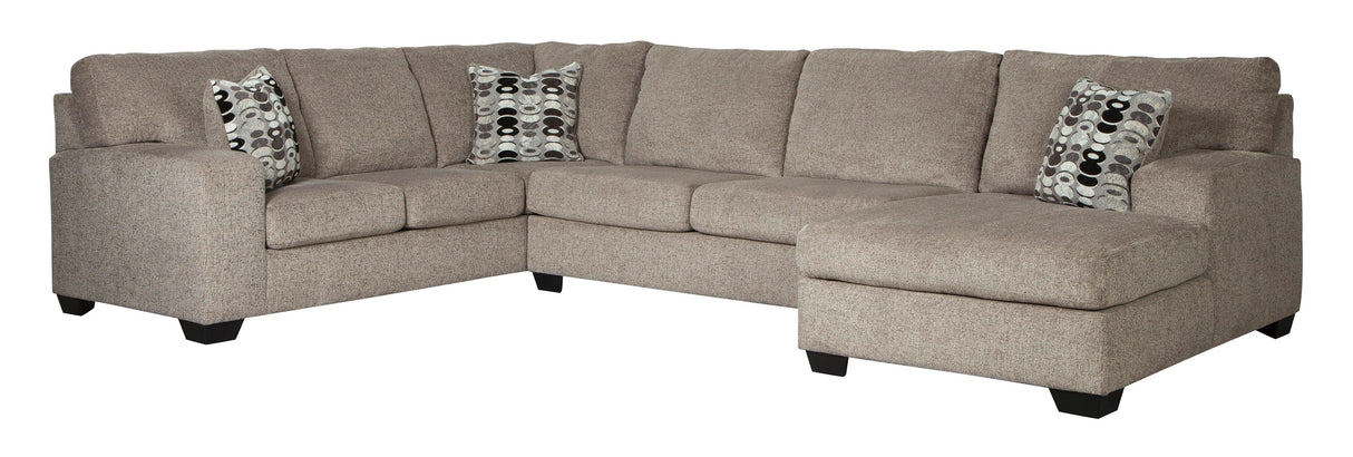 Ballinasloe Platinum 3-Piece Right Arm Facing (RAF) Chaise Sectional by Ashley at Eve Furniture