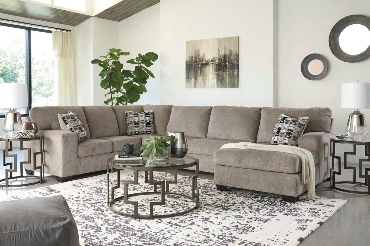 Ballinasloe Platinum 3-Piece Right Arm Facing (RAF) Chaise Sectional by Ashley at Eve Furniture