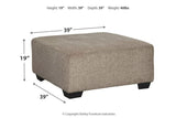 Ballinasloe Platinum Oversized Ottoman by Ashley at Eve Furniture