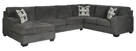 Ballinasloe Smoke 3-Piece Left Arm Facing (LAF) Chaise Sectional by Ashley at Eve Furniture