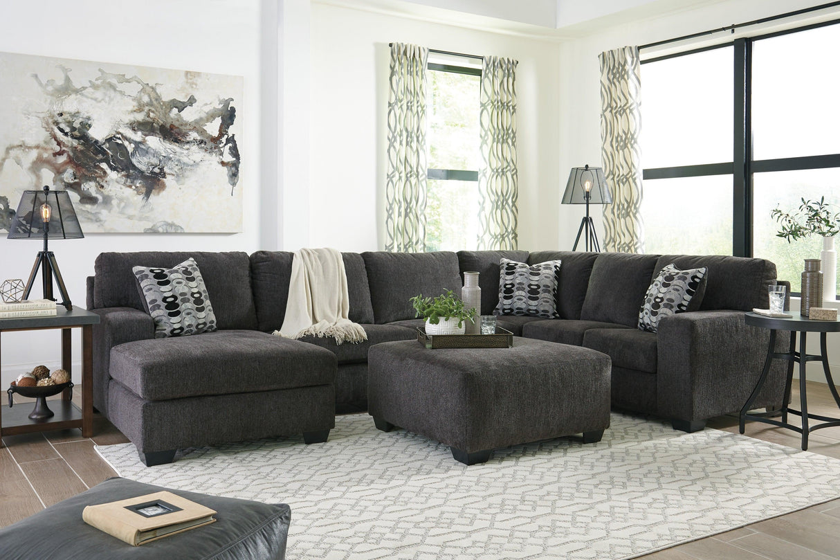 Ballinasloe Smoke 3-Piece Left Arm Facing (LAF) Chaise Sectional by Ashley at Eve Furniture