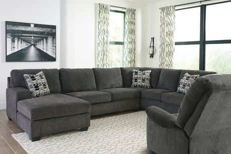Ballinasloe Smoke 3-Piece Left Arm Facing (LAF) Chaise Sectional by Ashley at Eve Furniture