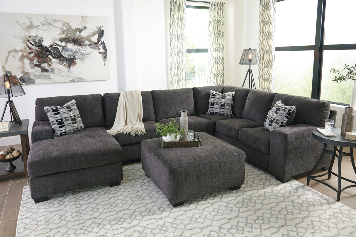 Ballinasloe Smoke 3-Piece Left Arm Facing (LAF) Chaise Sectional by Ashley at Eve Furniture