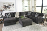 Ballinasloe Smoke 3-Piece Left Arm Facing (LAF) Chaise Sectional by Ashley at Eve Furniture