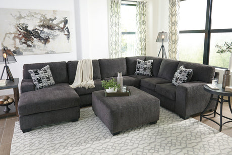 Ballinasloe Smoke 3-Piece Left Arm Facing (LAF) Chaise Sectional by Ashley at Eve Furniture