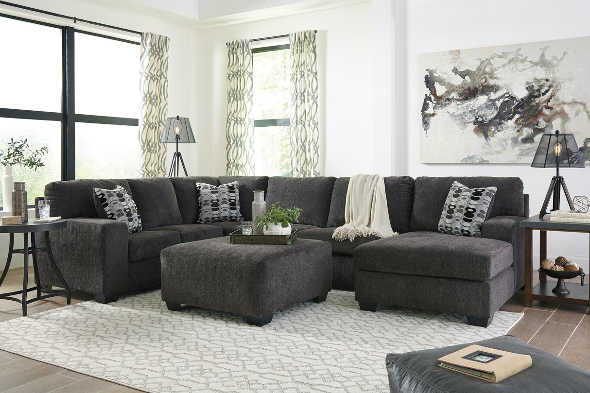 Ballinasloe Smoke 3-Piece Right Arm Facing (RAF) Chaise Sectional by Ashley at Eve Furniture