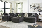 Ballinasloe Smoke 3-Piece Right Arm Facing (RAF) Chaise Sectional by Ashley at Eve Furniture