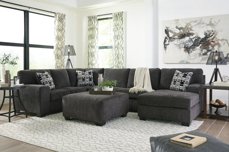 Ballinasloe Smoke 3-Piece Right Arm Facing (RAF) Chaise Sectional by Ashley at Eve Furniture