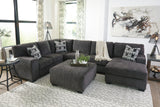 Ballinasloe Smoke 3-Piece Right Arm Facing (RAF) Chaise Sectional by Ashley at Eve Furniture