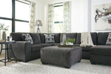 Ballinasloe Smoke 3-Piece Right Arm Facing (RAF) Chaise Sectional by Ashley at Eve Furniture