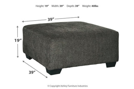 Ballinasloe Smoke Oversized Ottoman by Ashley at Eve Furniture