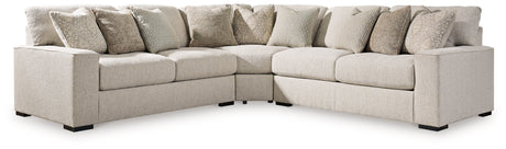 Ballyton Sand 3-Piece Sectional with Ottoman by Ashley at Eve Furniture