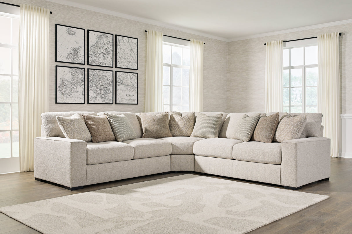 Ballyton Sand 3-Piece Sectional with Ottoman by Ashley at Eve Furniture