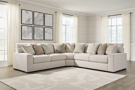 Ballyton Sand 3-Piece Sectional with Ottoman by Ashley at Eve Furniture