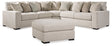Ballyton Sand 3-Piece Sectional with Ottoman by Ashley at Eve Furniture
