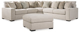 Ballyton Sand 3-Piece Sectional with Ottoman by Ashley at Eve Furniture