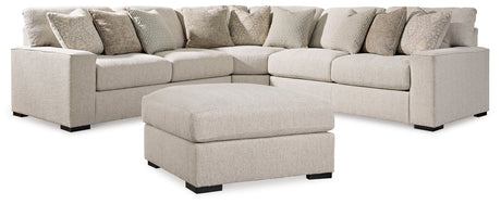 Ballyton Sand 3-Piece Sectional with Ottoman by Ashley at Eve Furniture