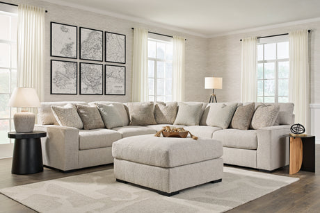 Ballyton Sand 3-Piece Sectional with Ottoman by Ashley at Eve Furniture