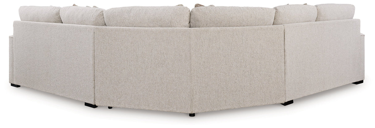 Ballyton Sand 3-Piece Sectional with Ottoman by Ashley at Eve Furniture