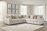 Ballyton Sand 3-Piece Sectional with Ottoman by Ashley at Eve Furniture
