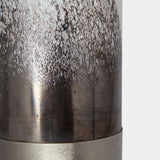 Baltic I Tall White Brushed Silver Metal Bottom Glass Vase by Mercana at Eve Furniture